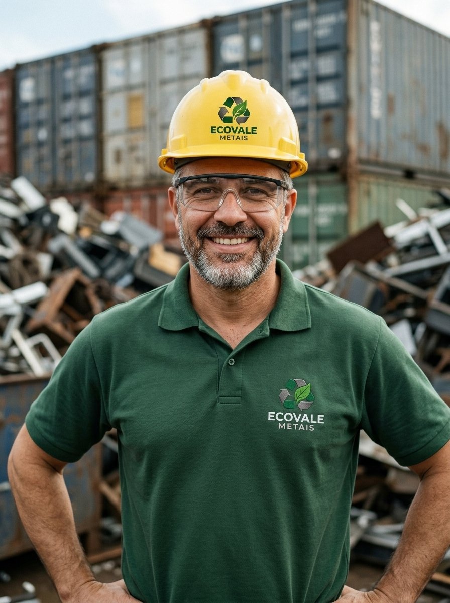 Colaborador da Ecovale Metais no pátio